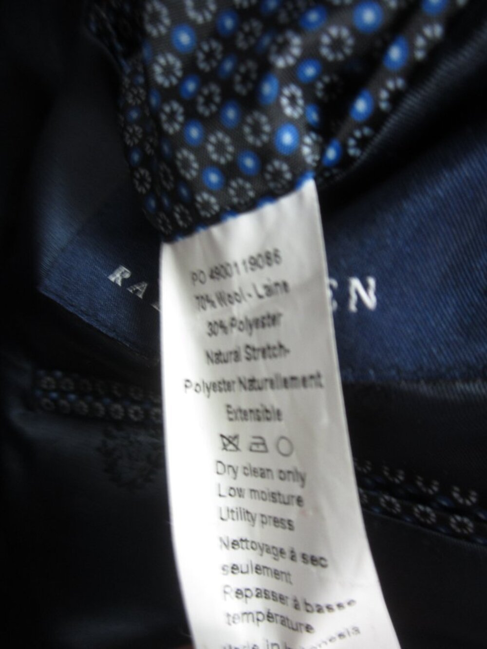 RALPH Ralph Lauren Blue Label 52R Blue Windowpane Plaid Sport Coat Wool Blend - Picture 9 of 10